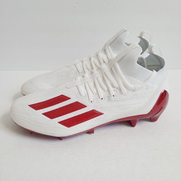 NEW Adidas Adizero Primeknit Football Cleats HP8740 Size 12.5 White Red main image 5